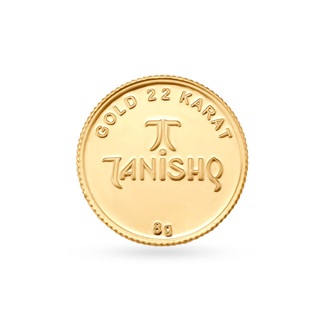 8 gram 22 Karat Gold Coin with Ek Onkar Satnam design,,hi-res image number null