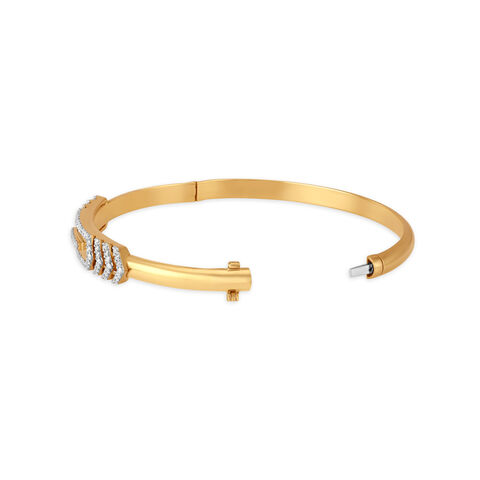 Pristine Gold and Diamond Openable Kada for men
