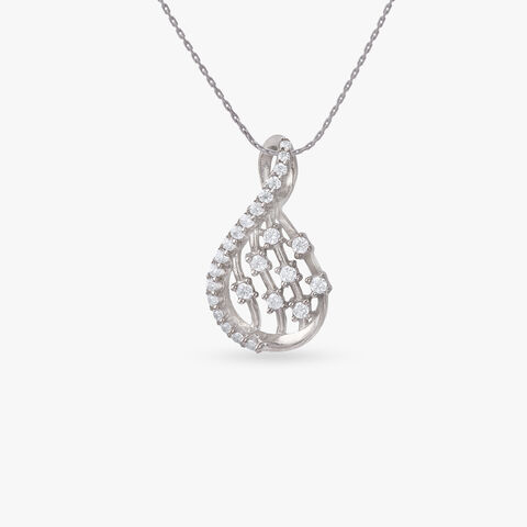 Raindrop Rhythm Silver Pendant and Earrings Set