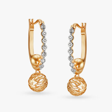 Elegant Mesh Diamond Hoop Earrings