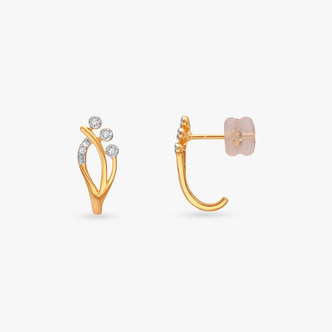 Blooming Branch Diamond Hoop Earrings