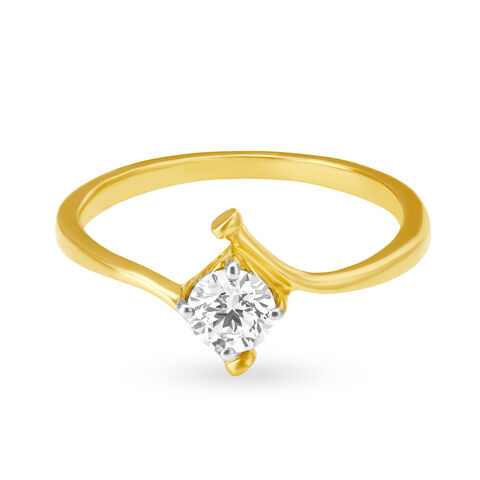 Slender Geometric Solitaire Ring