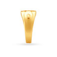 Line And Cross Pattern Gold Finger Ring For Men,,hi-res image number null