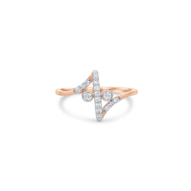 14 KT Rose Gold Sparkling Diamond Ring,,hi-res image number null