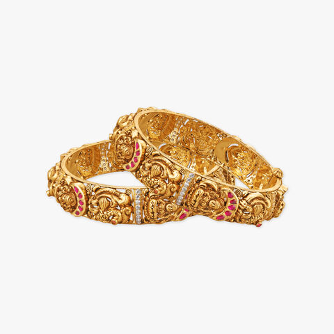 Heritage Emblem Gold Bangles