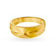 Suave 22 Karat Yellow Gold Ridged Finger Ring,,hi-res image number null