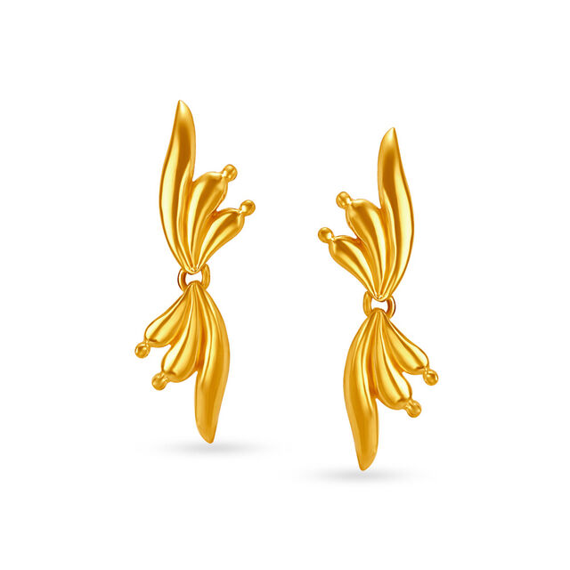 Flamboyant Yellow Gold Radial Drop Earrings,,hi-res image number null