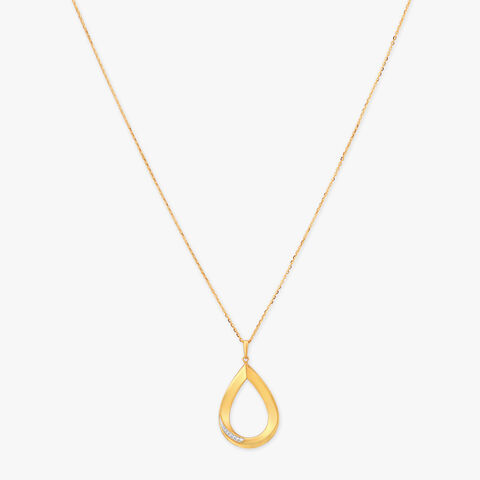 Grace Curve Gold Pendant with Chain