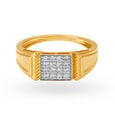 Luxurious 18 Karat Gold And Diamond Square Ring,,hi-res image number null