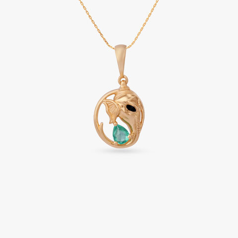 Graceful Ganesha Gold Pendant