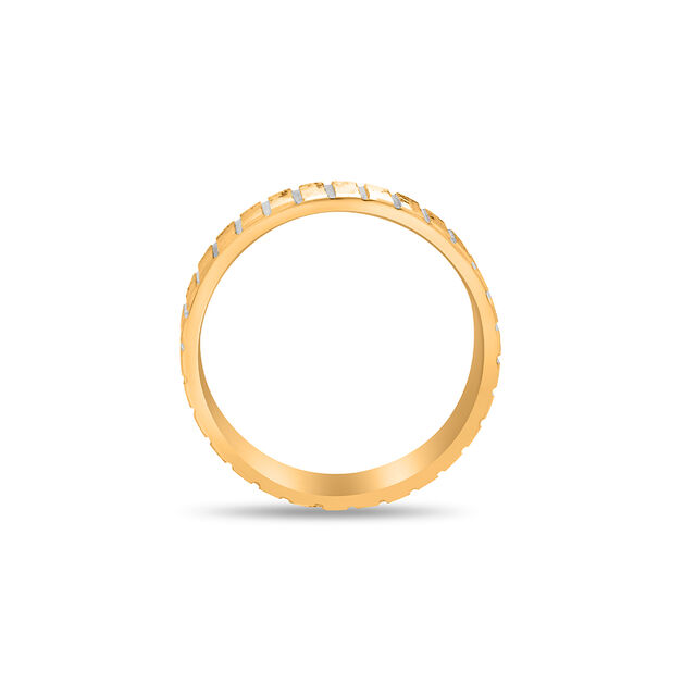 18KT Yellow Gold Textured Pattern Ring,,hi-res image number null