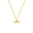 Heart And Infinity Pattern Motif Gold Pendant with Chain for Kids,,hi-res image number null
