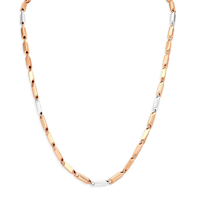 Pattern Carved Dual Tone Gold Chain For Men,,hi-res image number null