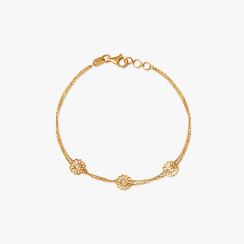 Floral Trio Gold Bracelet