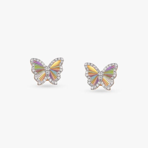 Prism Flutter Diamond Stud Earrings