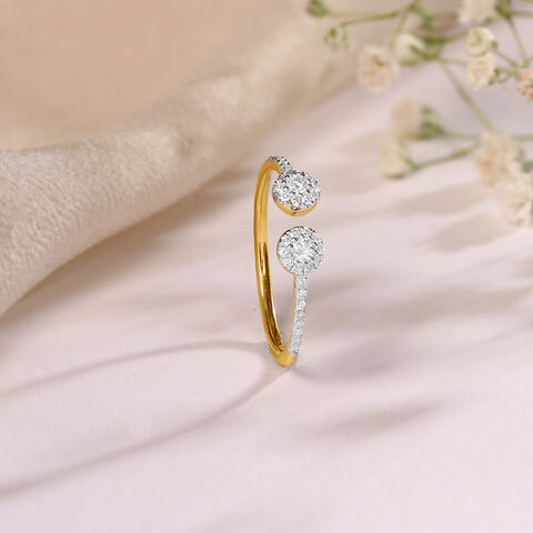 Twin Crescendo Gold & Diamond Finger Ring