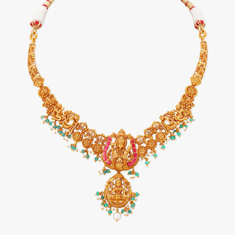 Lakshmi Narayana Gold Necklace Set