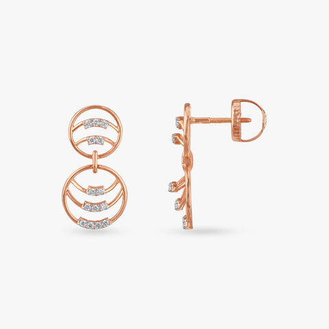 Circle Chic Diamond Drop Earrings