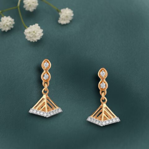 Pixie Pyramid Diamond Jhumka Earrings for Kids