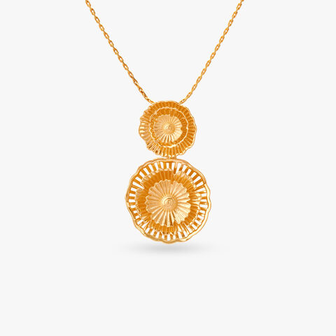 Majestic Marigold Gold Pendant and Earrings Set