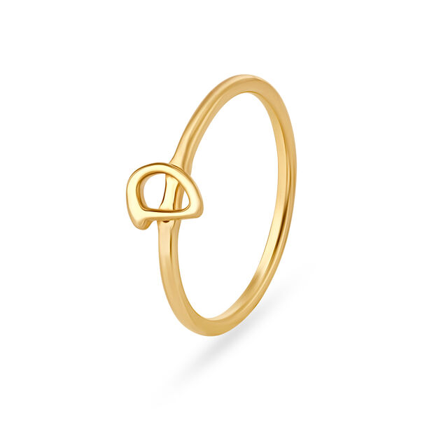 Letter D 14KT Yellow Gold Initial Ring