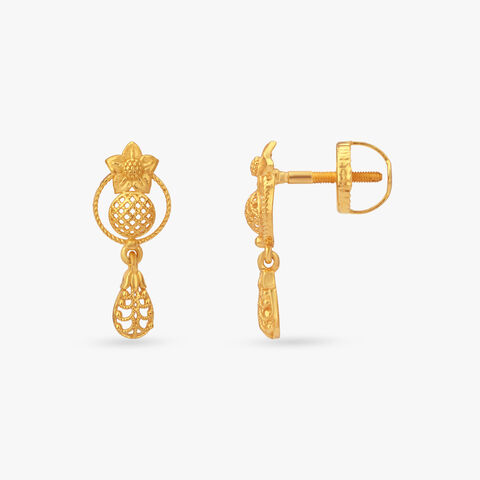 Bloom Weave Gold Drop Earrings
