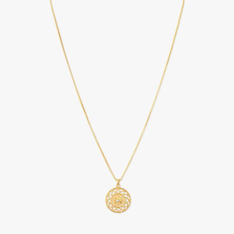 Mandala Shine Gold Pendant with Chain