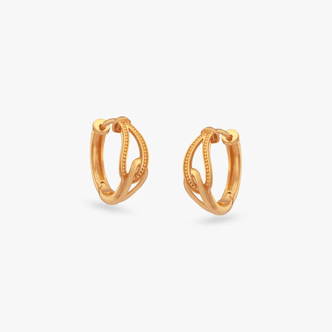 Interlinked Elegance Gold Hoop Earrings
