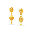 Brilliant Yellow Gold Peacock Jhumkas,,hi-res image number null