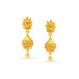 Brilliant Yellow Gold Peacock Jhumkas,,hi-res image number null