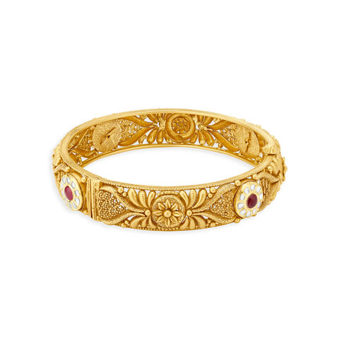 Majestic Abstract Ornate Gold Bangle