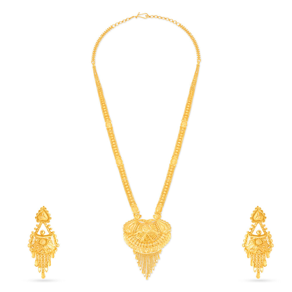 Tanishq gold long necklace top set designs with price