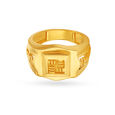 Square Carved Rugged Gold Finger Ring For Men,,hi-res image number null