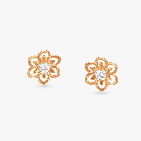 Blossom Charm Diamond Stud Earrings for Kids