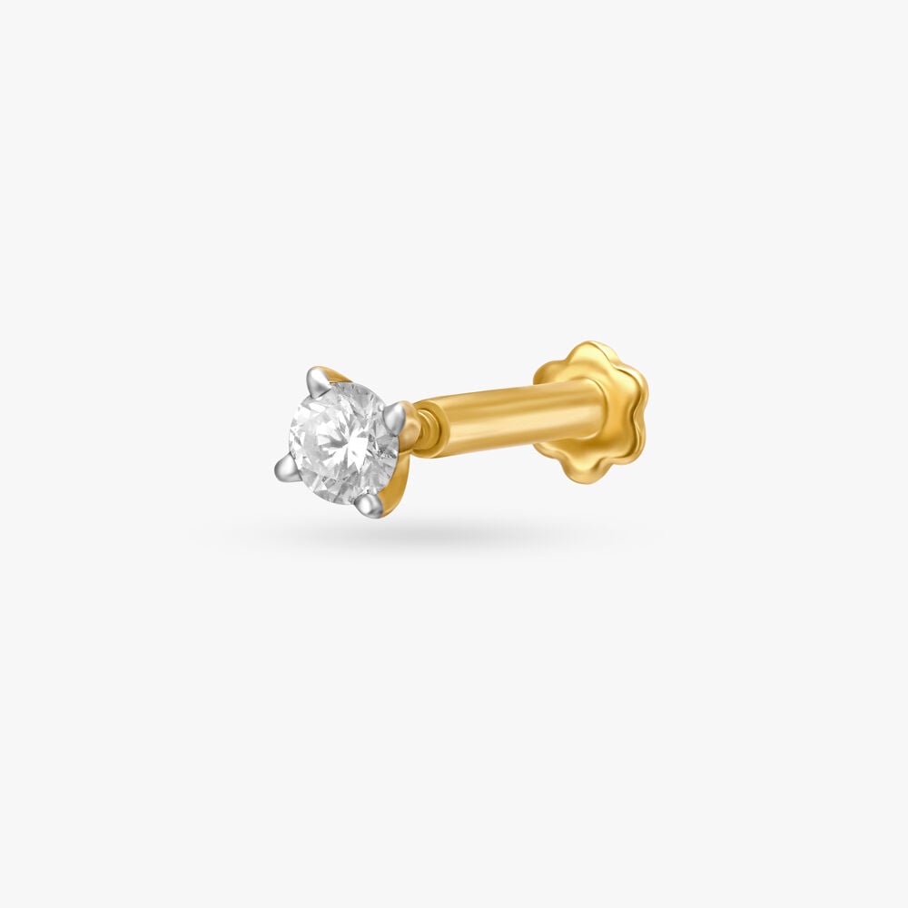 Single stone diamond nose stud on sale