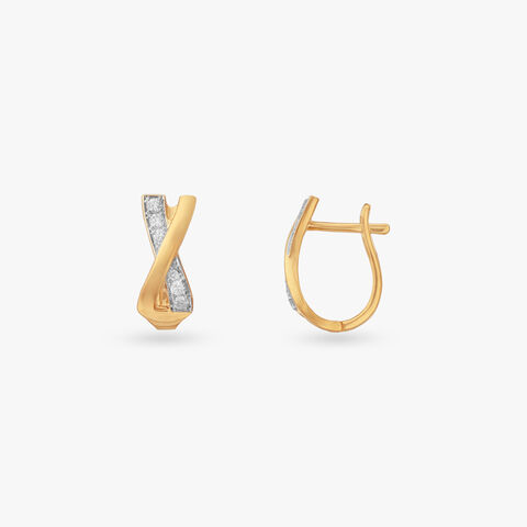 Chic Intersecting Diamond Bali Hoop Earrings