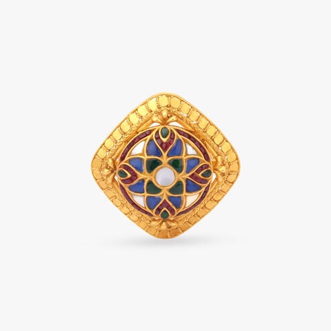 Meenakari Floral Cocktail Ring