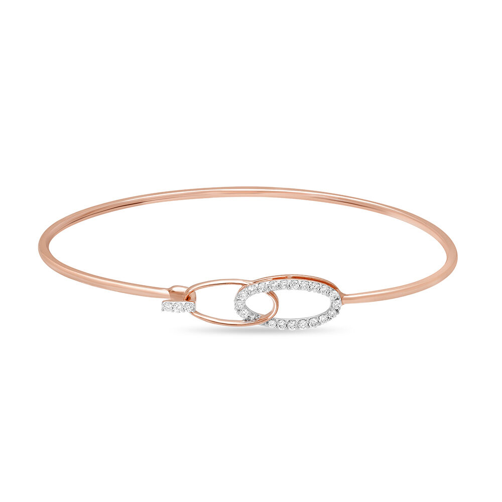 14KT Rose Gold Curvaceous Glimmer Diamond Bangle