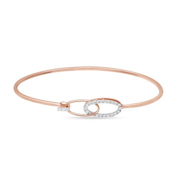 14Kt Rose Gold Curvaceous Glimmer Diamond Bangle