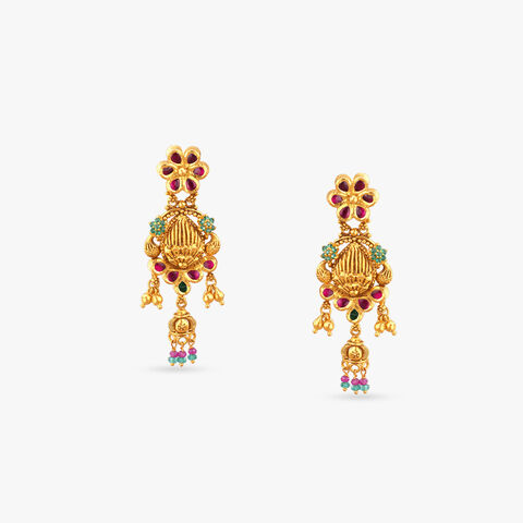 Royal Essence Gold Drop Earrings