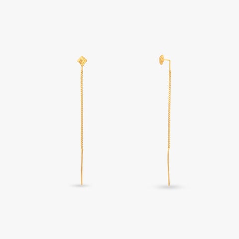 Floral Crest Gold Hoop Earrings