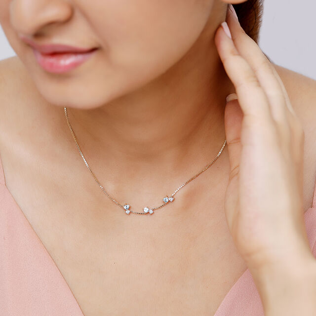 14KT Icefall Blue Topaz And Diamond Necklace