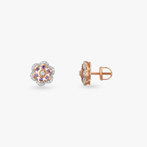 Blush Aura Diamond Stud Earrings