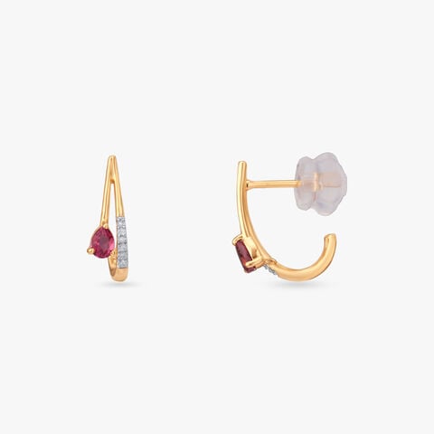 Fluid Arc Diamond Hoop Earrings