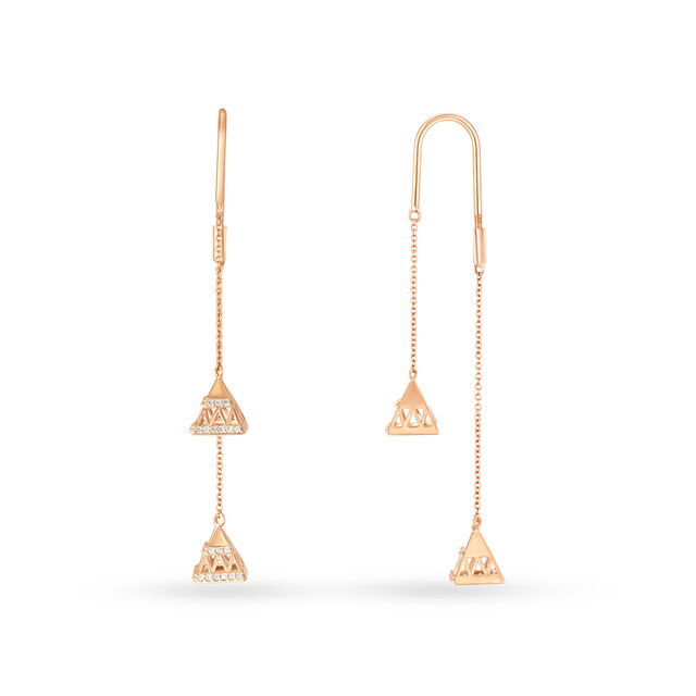 Chic Diamond Hoop Earrings in Rose Gold,,hi-res image number null