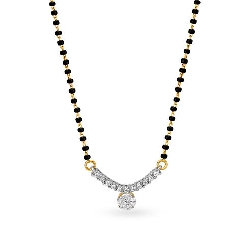 Marvellous Shimmering Diamond Mangalsutra in Yellow and White Gold