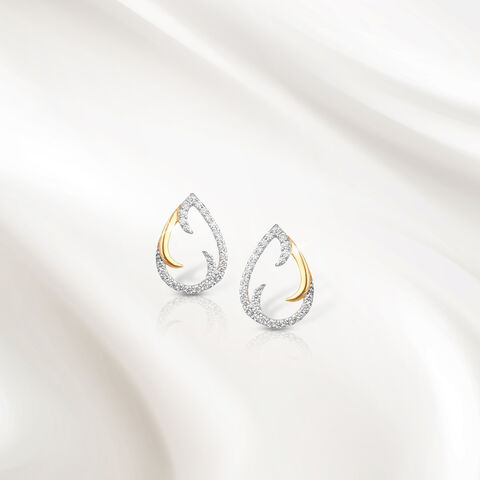 Ripple Dazzle Diamond Stud Earrings