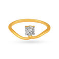 Graceful 18 Karat Yellow Gold And Diamond Loop Ring,,hi-res image number null