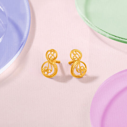 Twirling Filigree Stud Earrings for Kids