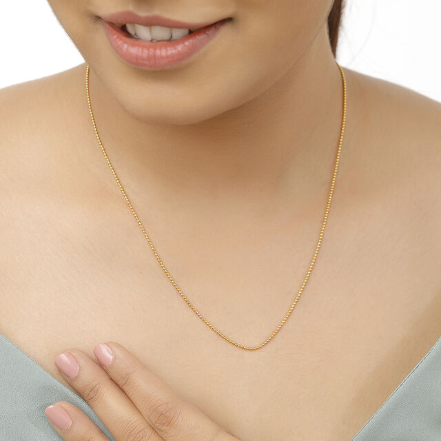 18KT Yellow Gold Beaded Chain,,hi-res image number null